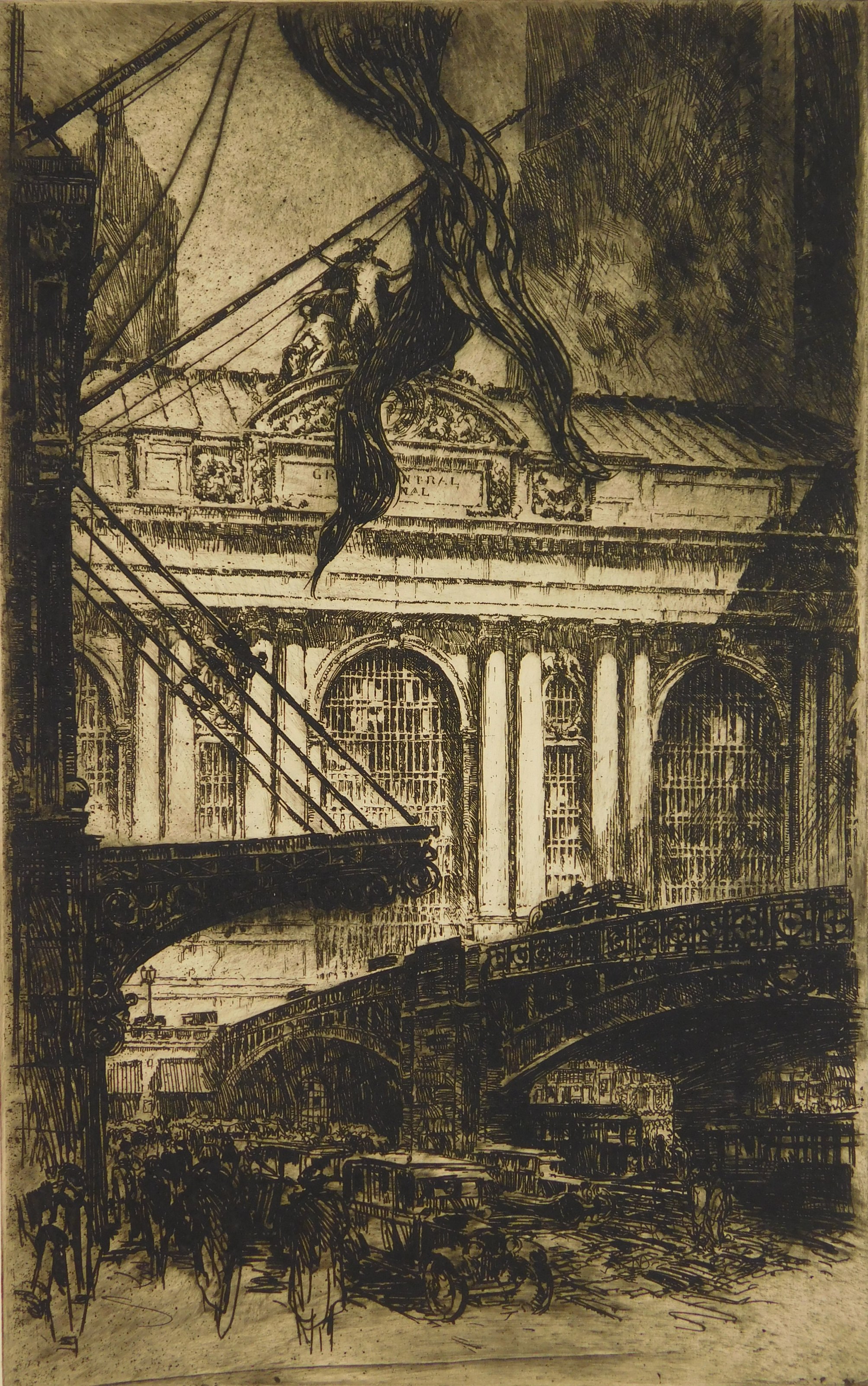 Appraisal: Otto Kuhler - ''Grand Central''- etching and aquatint signed and