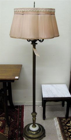 Appraisal: FOUR-LIGHT FLOOR LAMP WITH SHADE American mid th century with