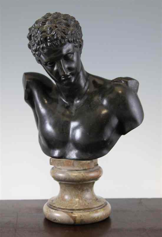 Appraisal: A late th century bronze and marble mounted bust of