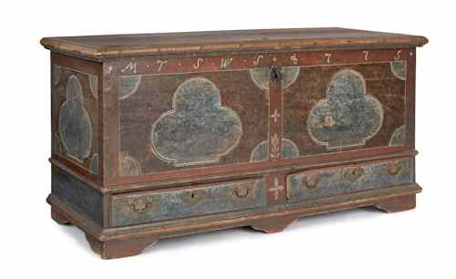 Appraisal: Berks Lebanon County Pennsylvania decorated blanket chest the front inscribed