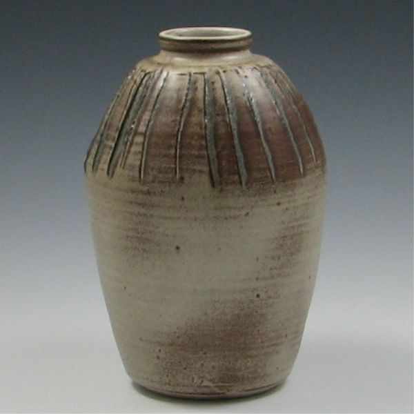 Appraisal: Edgar F Littlefield Vase marked with hand incised Littlefield mint