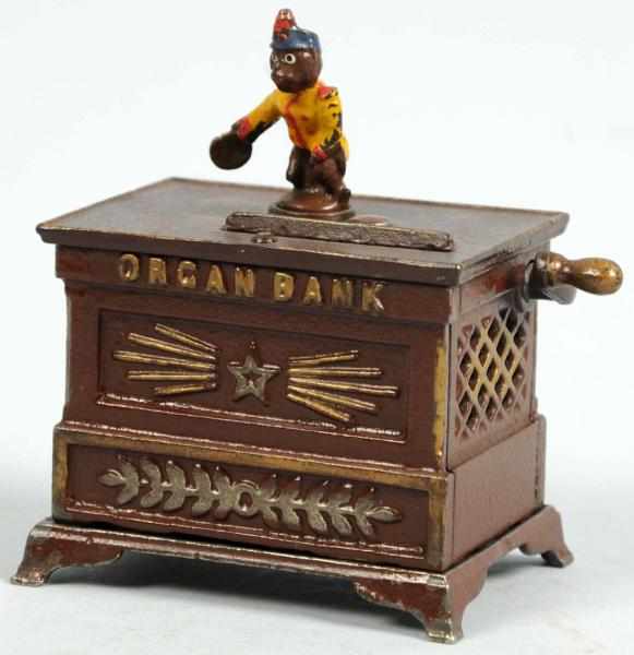 Appraisal: Cast Iron Miniature Organ Mechanical Bank Manufactured by Kyser Rex