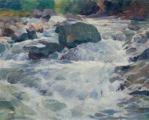 Appraisal: LINER CARL sen St Gallen - Appenzell Mountain stream Oil