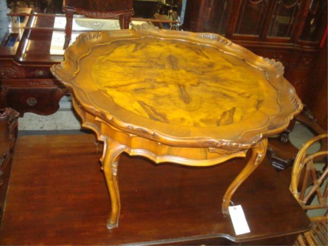 Appraisal: Carved Side Table with Tray Top Dimensions x