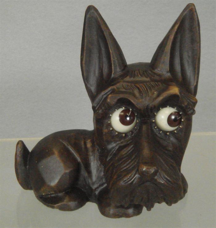 Appraisal: German Oswald moving eye dog clock New old stock Comes