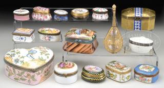 Appraisal: GROUP OF SIXTEEN TRINKET AND PILL BOXES GROUP OF SIXTEEN