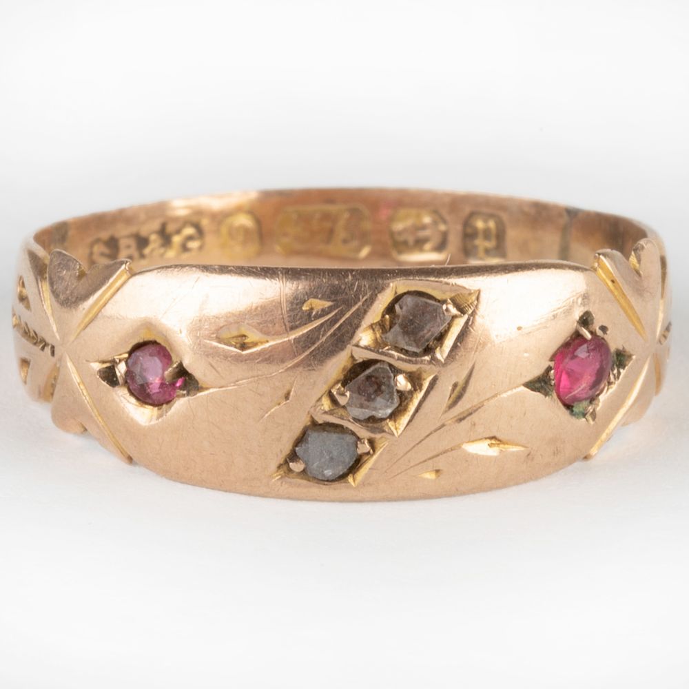 Appraisal: k Gold Diamond and Ruby Ring Marked ' ' and