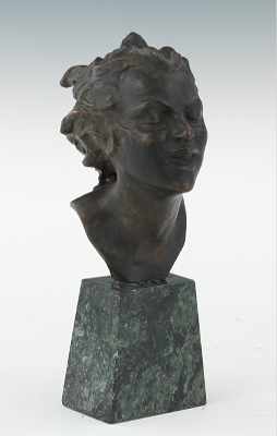 Appraisal: Joseph C Motto American - Bronze bust with dark brown