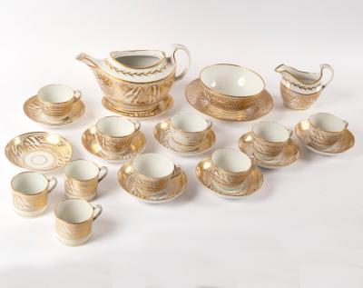 Appraisal: A John Rose Coalport gilt and white part tea and