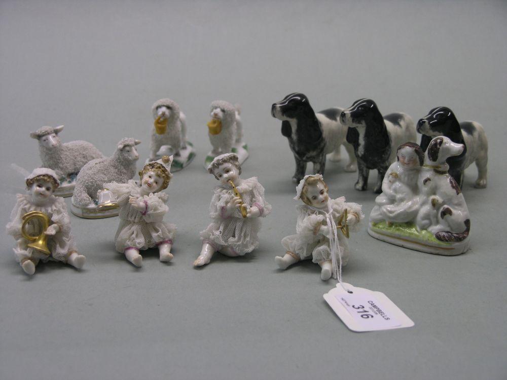 Appraisal: A set of four unusual German porcelain figures each a