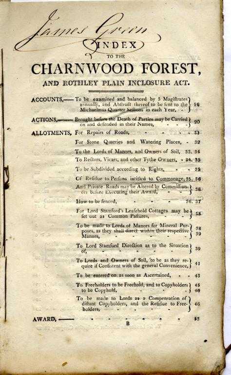 Appraisal: LEICESTERSHIRE AN ACT OF PARLIAMENT FOR ALLOTTING AND INCLOSING THE