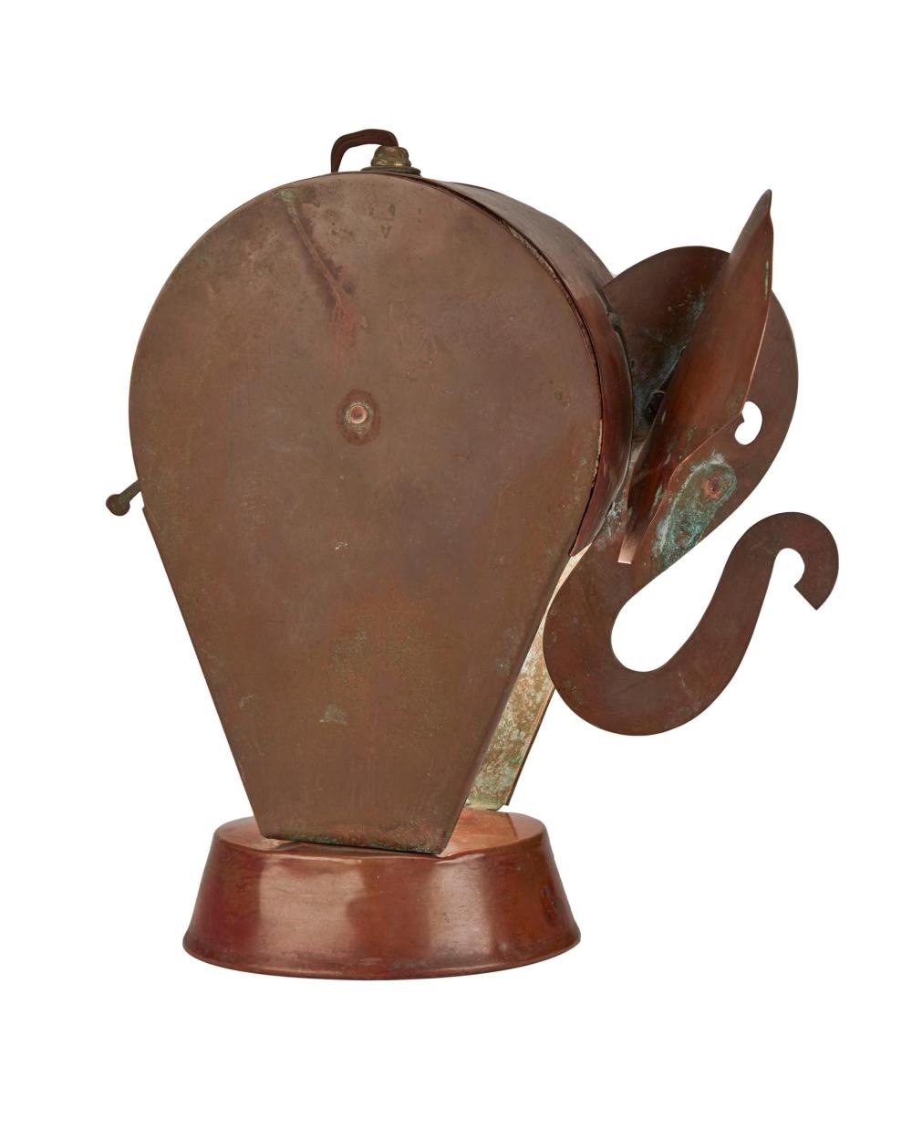 Appraisal: A copper elephant table lamp th Century The copper table