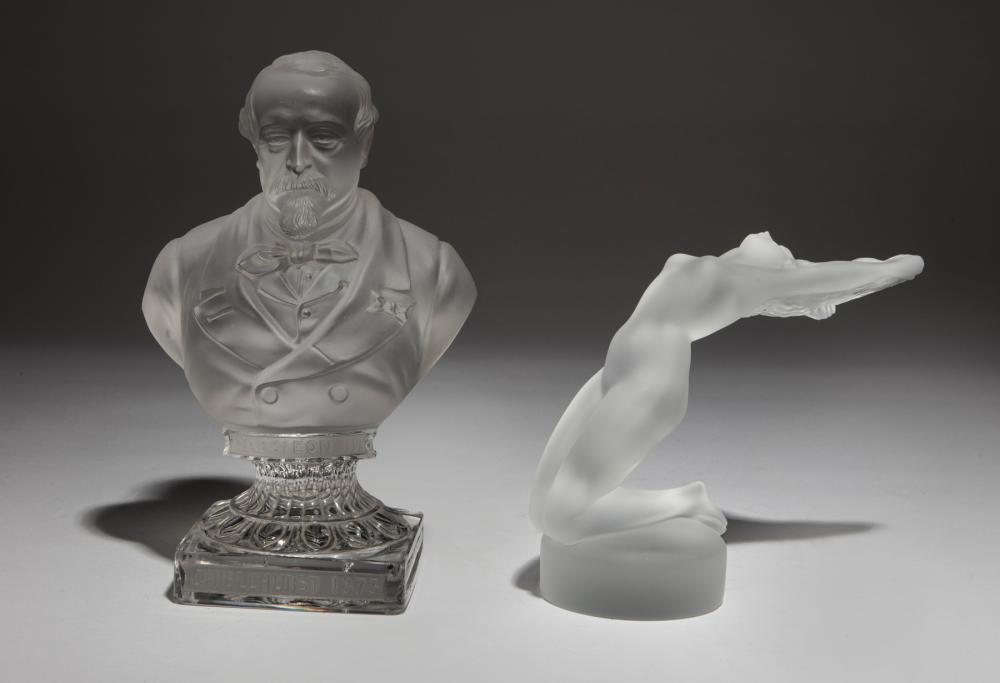 Appraisal: Two French Crystal Figures incl St Louis bust of Napoleon