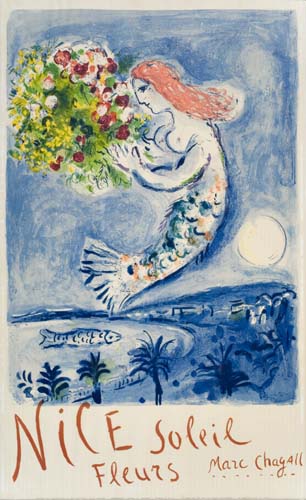 Appraisal: MARC CHAGALL Bay of Angels Color lithograph poster Edition of