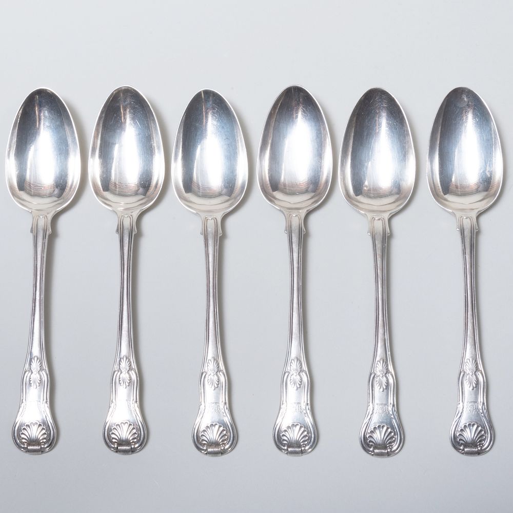 Appraisal: Set of Six George IV Table Spoons Three with mark