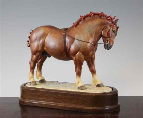 Appraisal: A Royal Worcester limited edition 'Suffolk Stallion' by Doris Lindner