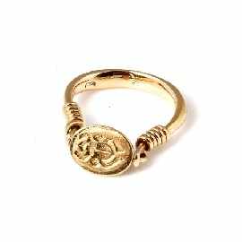 Appraisal: An ct gold revolving scarab ring by Robert Clerc size