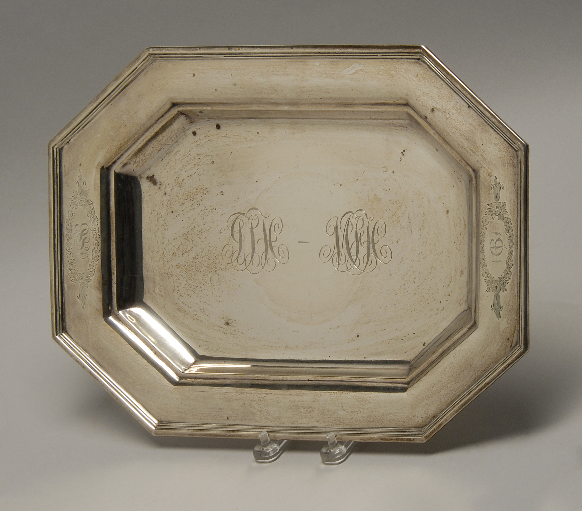 Appraisal: DOMINICK HAFF STERLING SILVER TRAY New York Oblong octagonal with