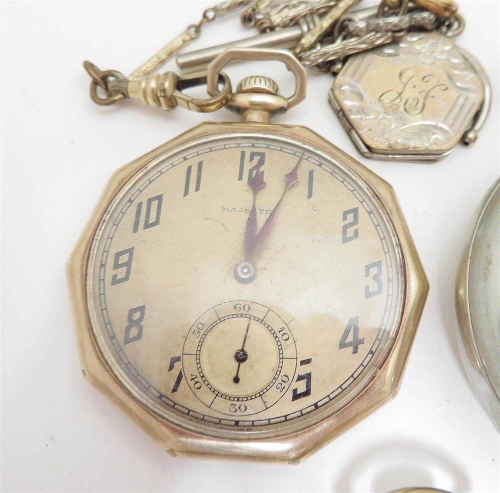 Appraisal: Antique open-face pocket watches Hampden Hamilton Majestic Waltham Hess Culberton