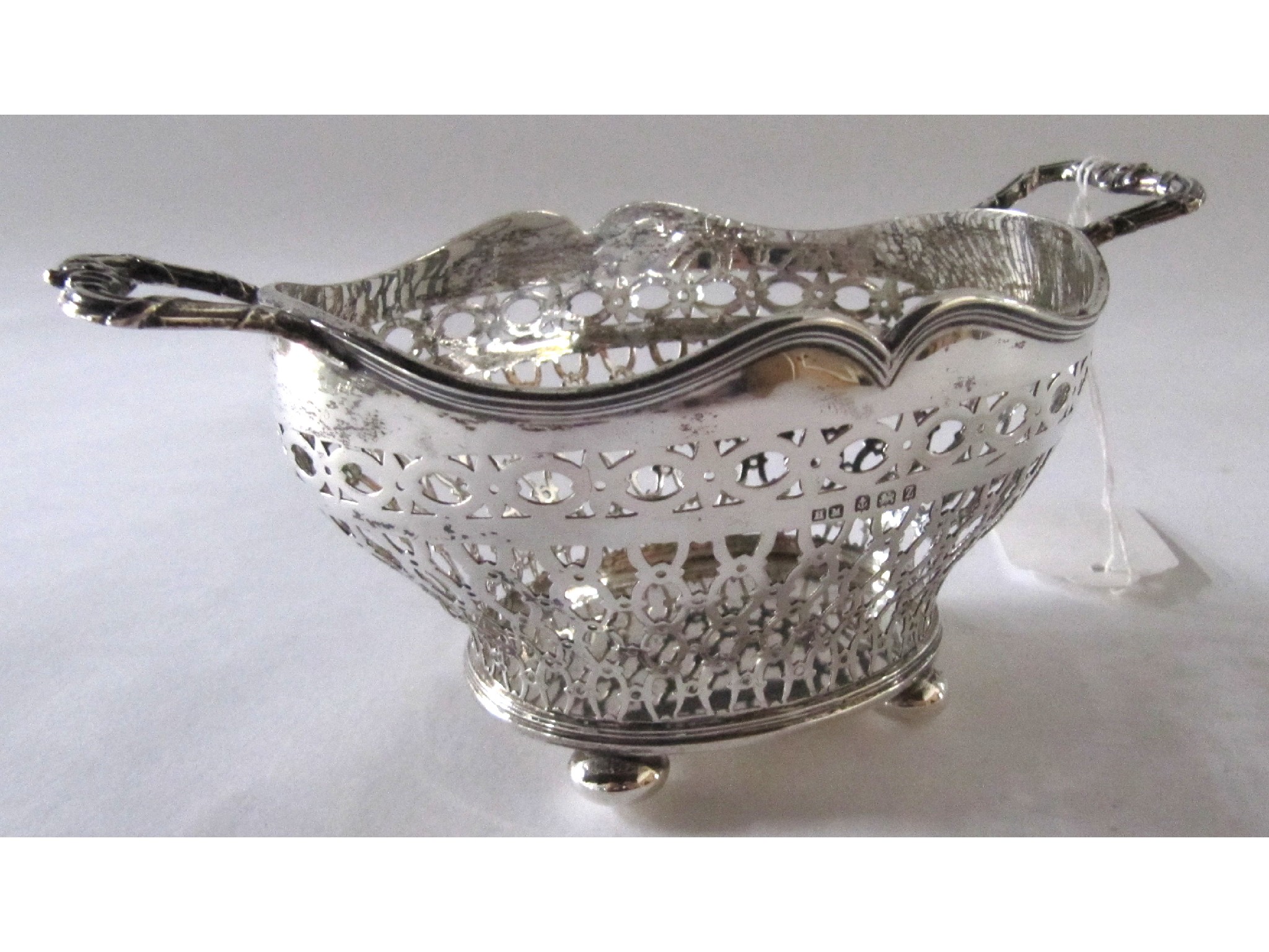 Appraisal: A silver twin handled basket Birmingham