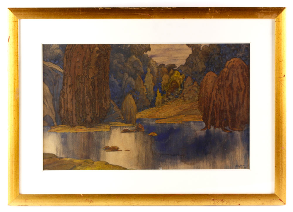 Appraisal: - Bakst Landscape W C Leon Bakst - landscape with