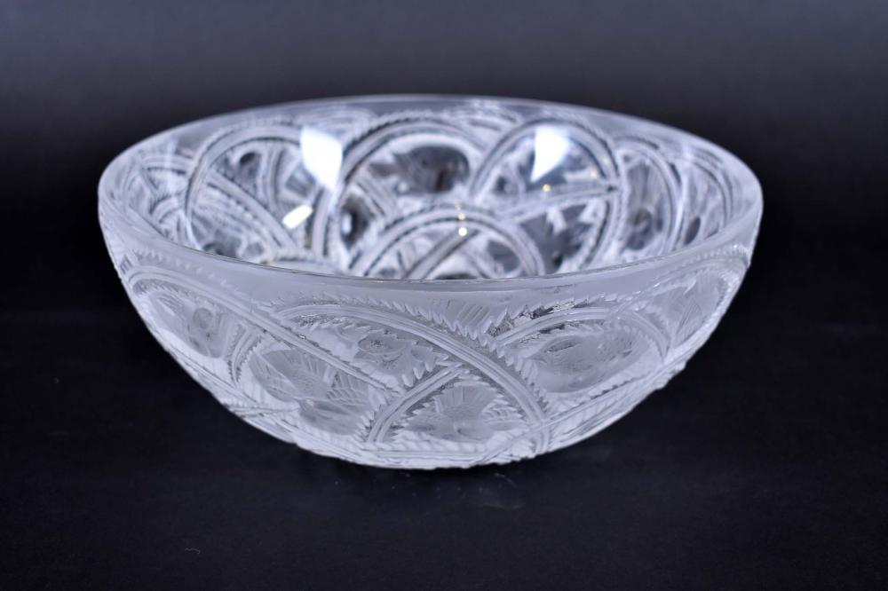 Appraisal: LALIQUE PINSONS BOWLThe underside etched Lalique France Initially created in