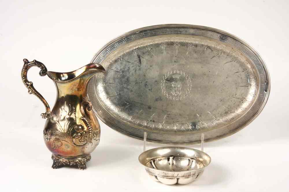 Appraisal: SILVER LOT - Austrian Oval Silver Tray engraved with SPS