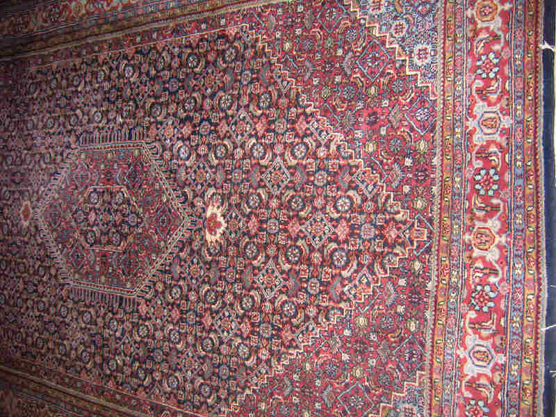 Appraisal: BIJAR AREA RUG The indigo herati field centers a lobed