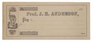 Appraisal: Engraved Bank Draft of John Henry Anderson Wizard of the