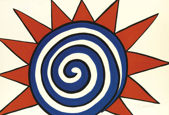 Appraisal: ALEXANDER CALDER Spiral Sun Color lithograph on cream wove paper