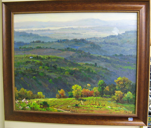 Appraisal: M S CHO OIL ON CANVAS Korean th century Panoramic