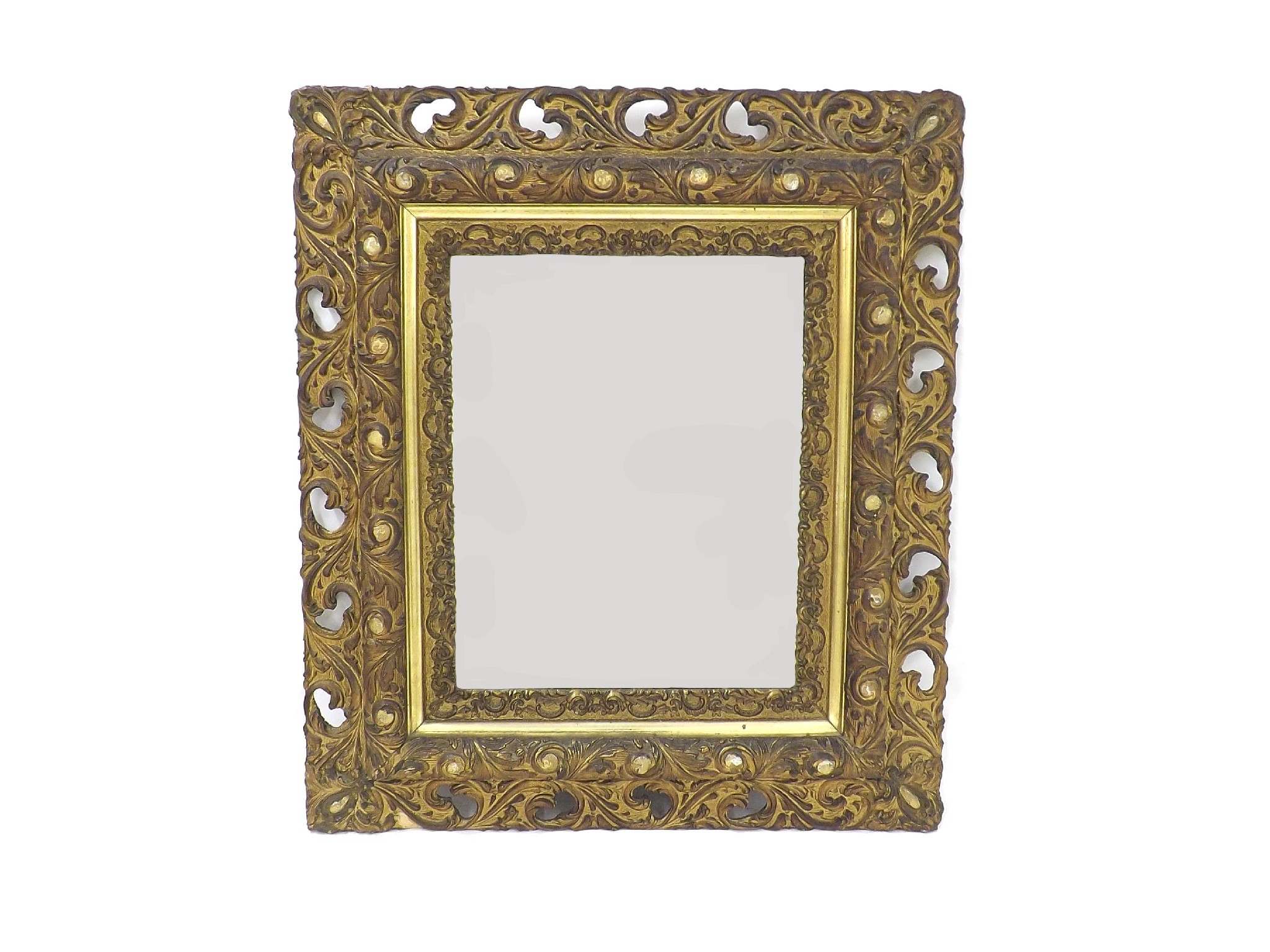 Appraisal: Florentine style giltwood wall mirror with rectangular bevelled mirrored plate