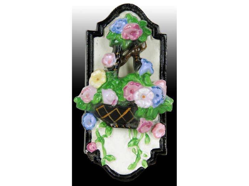 Appraisal: Mixed Flowers in Basket Cast Iron Doorknocker Description '' x