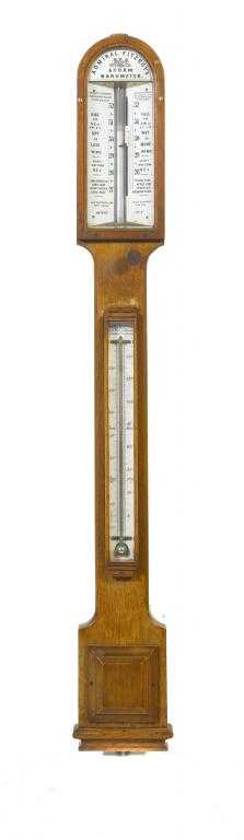 Appraisal: A VICTORIAN OAK FISHERY OR SEA COAST BAROMETER BY NEGRETTI