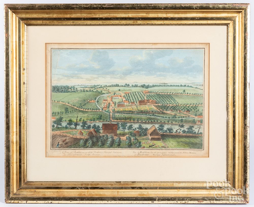 Appraisal: Color engraved View of Bethlehem by N Garrison Color engraved