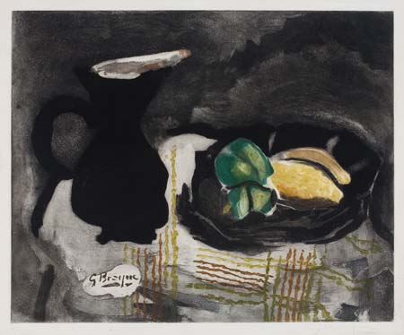 Appraisal: GEORGES BRAQUE after Pichet noir et citrons Color aquatint circa