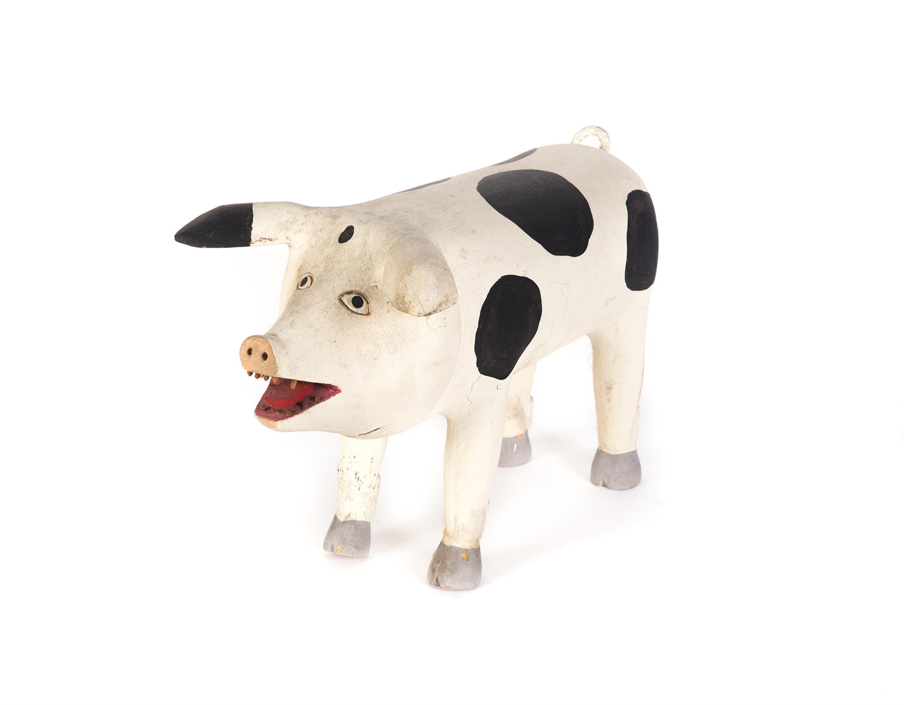 Appraisal: FOLK ART PIG BY DAVID ALVAREZ AMERICAN ND HALF- TH