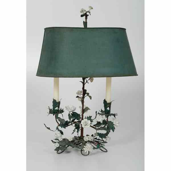 Appraisal: French Bocage Lamp French early th century A small boudoir