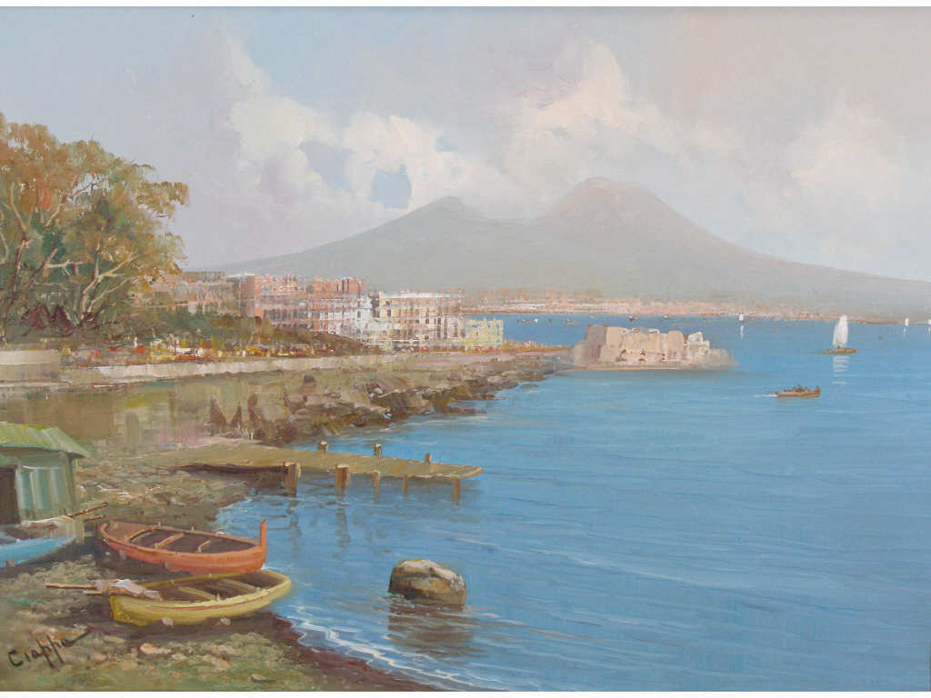 Appraisal: Carlos Ciappa It th c Bay of Naples oil on