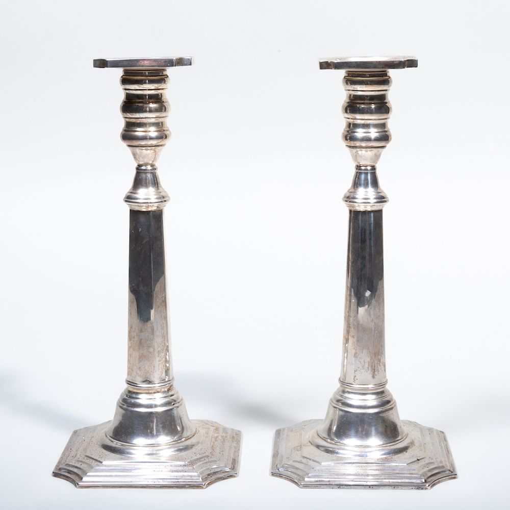 Appraisal: Cartier Silver Candlesticks Marked 'Sterling' weighted x x in Condition