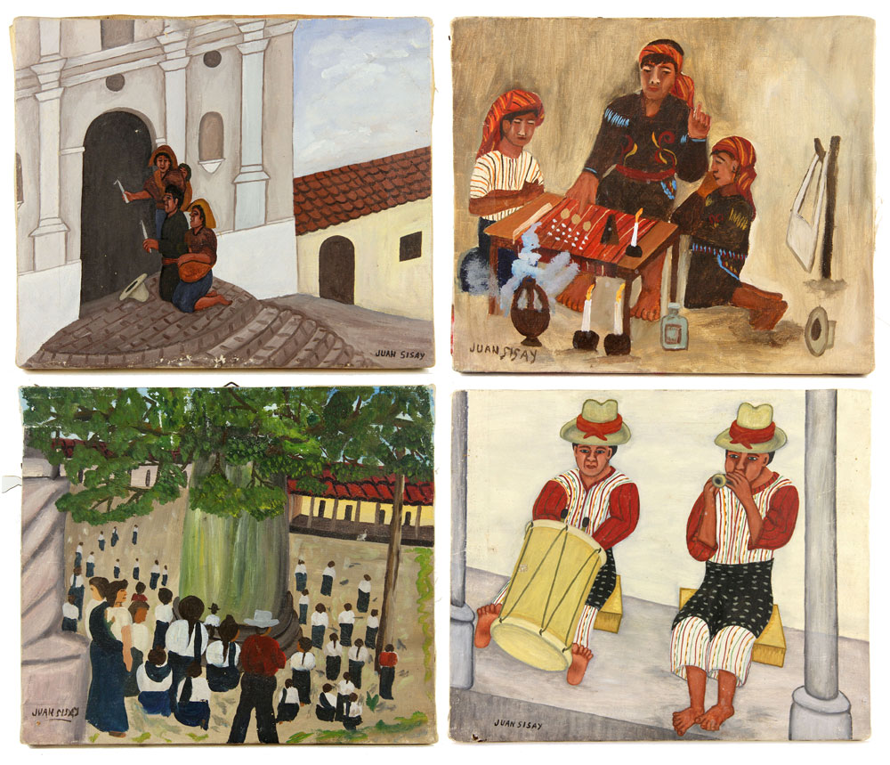 Appraisal: - Sisay Paintings O C Juan Sisay Guatemalan - lot