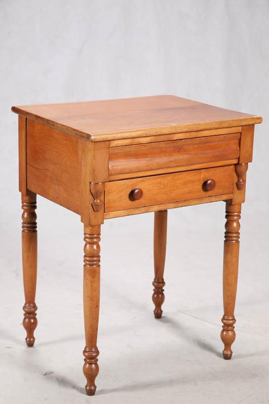 Appraisal: EMPIRE TWO-DRAWER STAND In cherry poplar and pine With a