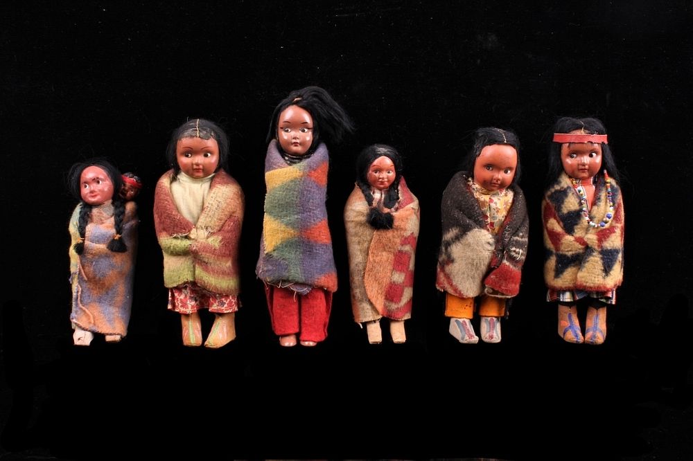 Appraisal: Collection of Squaw Skookum Dolls c 's For your consideration