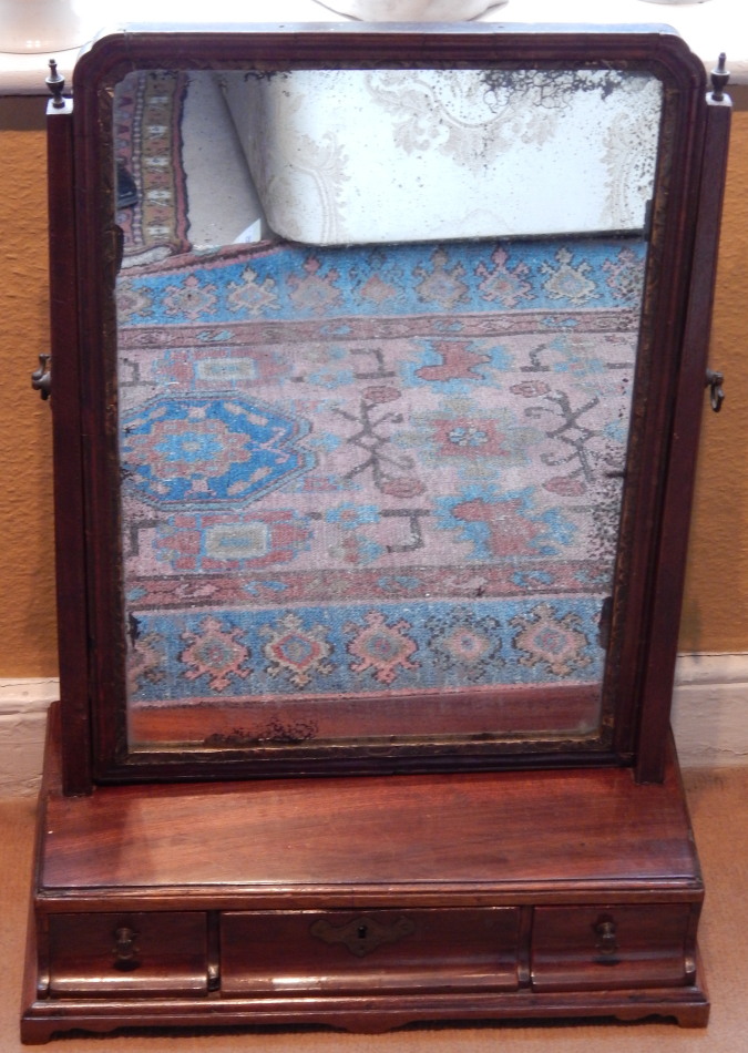 Appraisal: A late thC early thC mahogany dressing table mirror the