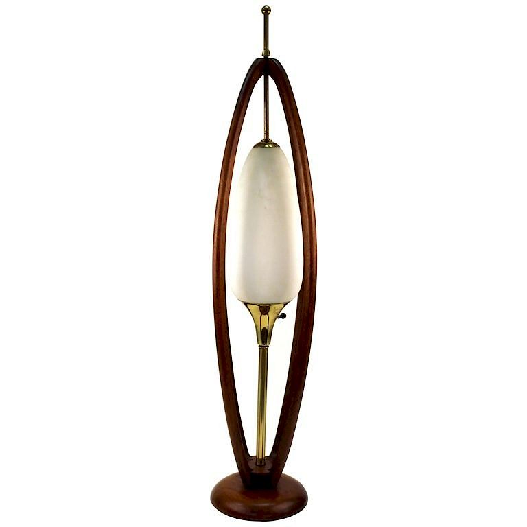 Appraisal: Modeline Style Mid-Century Teak Table Lamp Modeline style mid-century modern