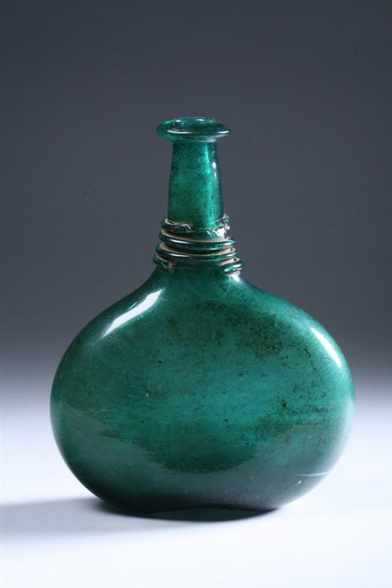 Appraisal: TWO FEDERAL CITY RELICS Comprising a fossil and green glass