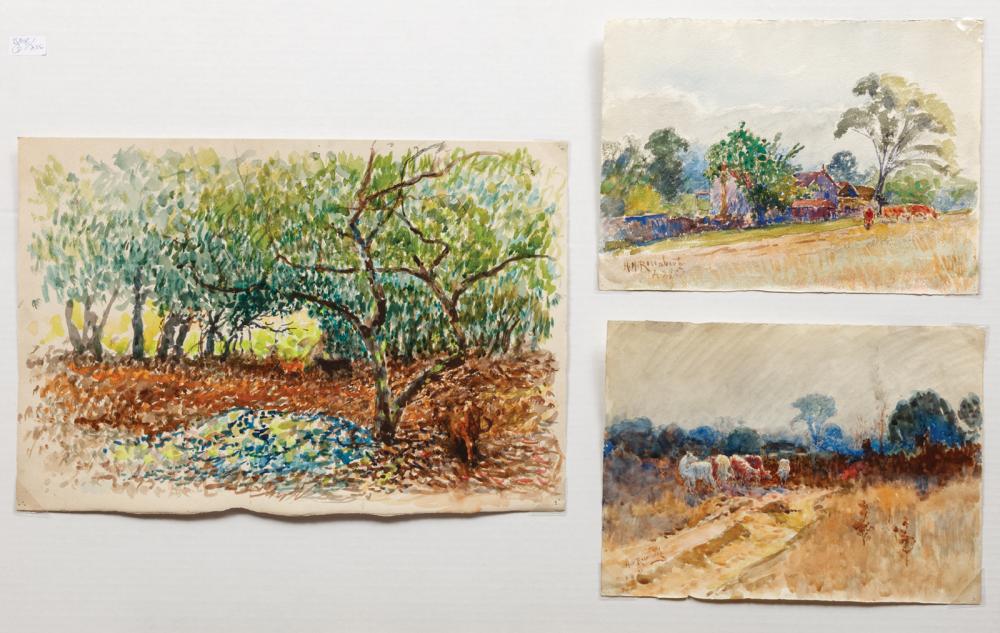 Appraisal: Henry Mortikar Rosenberg American - Landscape with Cattle watercolors on