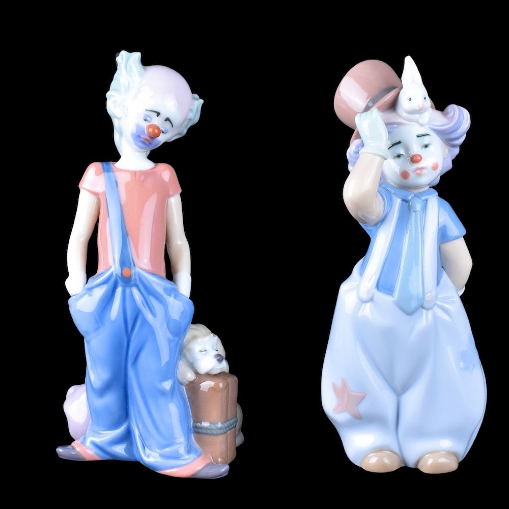 Appraisal: Lladro Figurines Two Lladro Glazed Porcelain Figurines Includes The Magician's