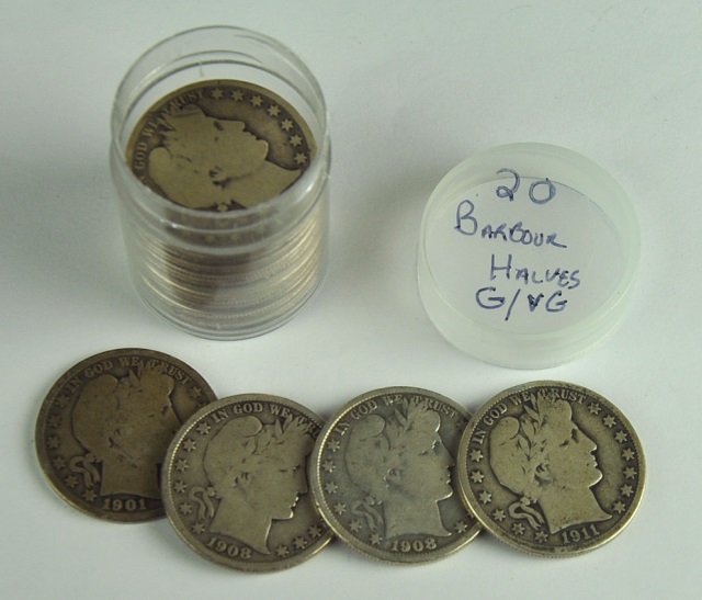 Appraisal: Roll coins of Barber Half DollarsVarious dates with all grading