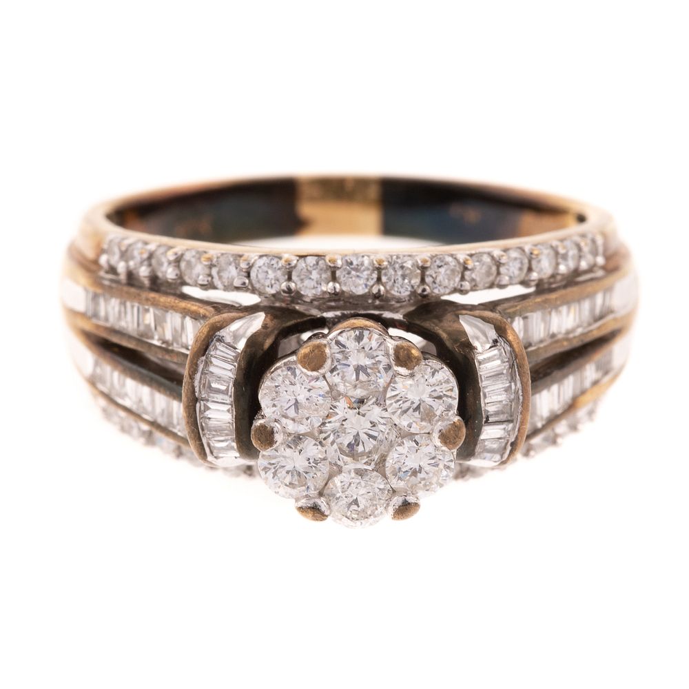 Appraisal: A Triple Row Diamond Cluster Ring in K K white